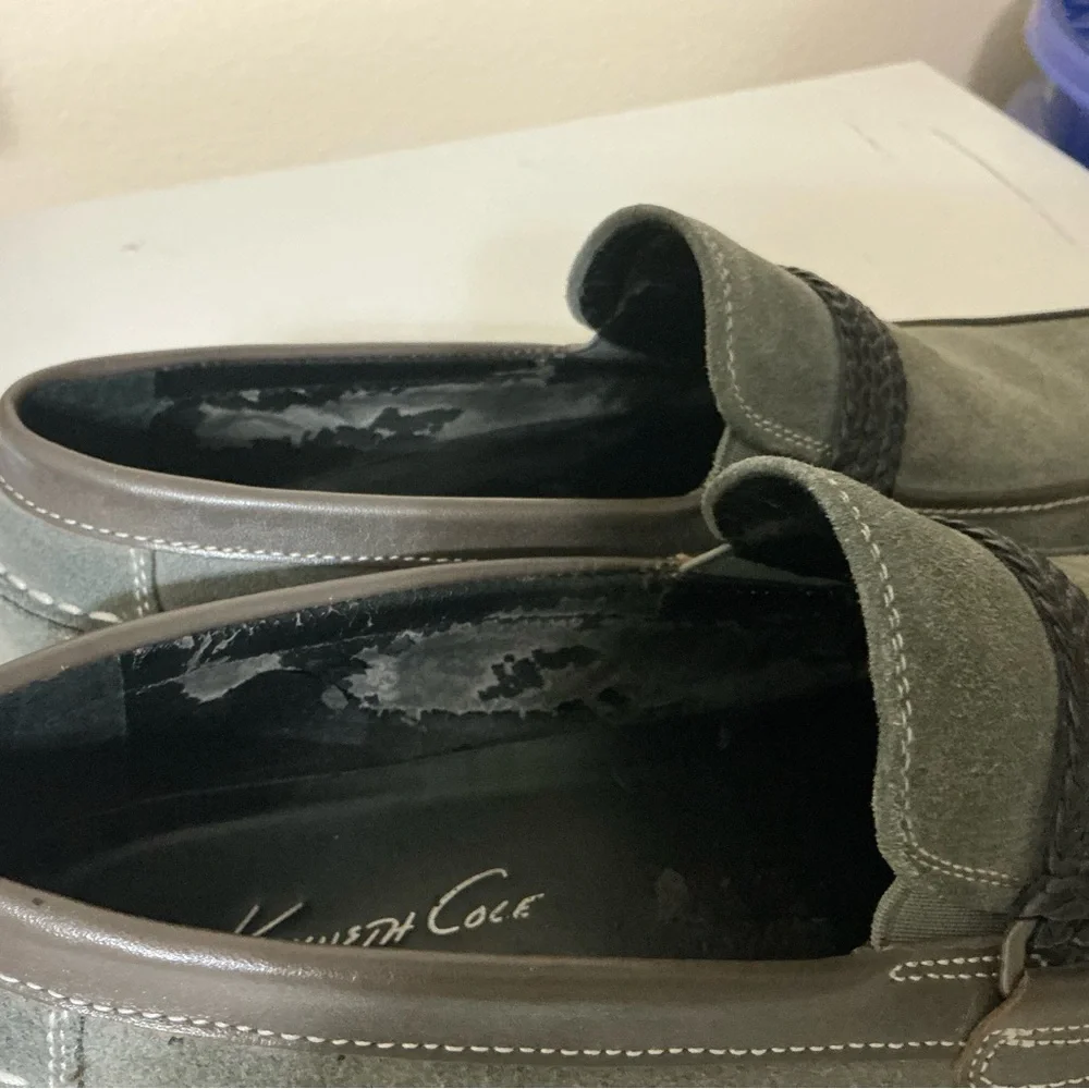 Kenneth Cole Leather Big Band Loafer 9 1/5 Gray